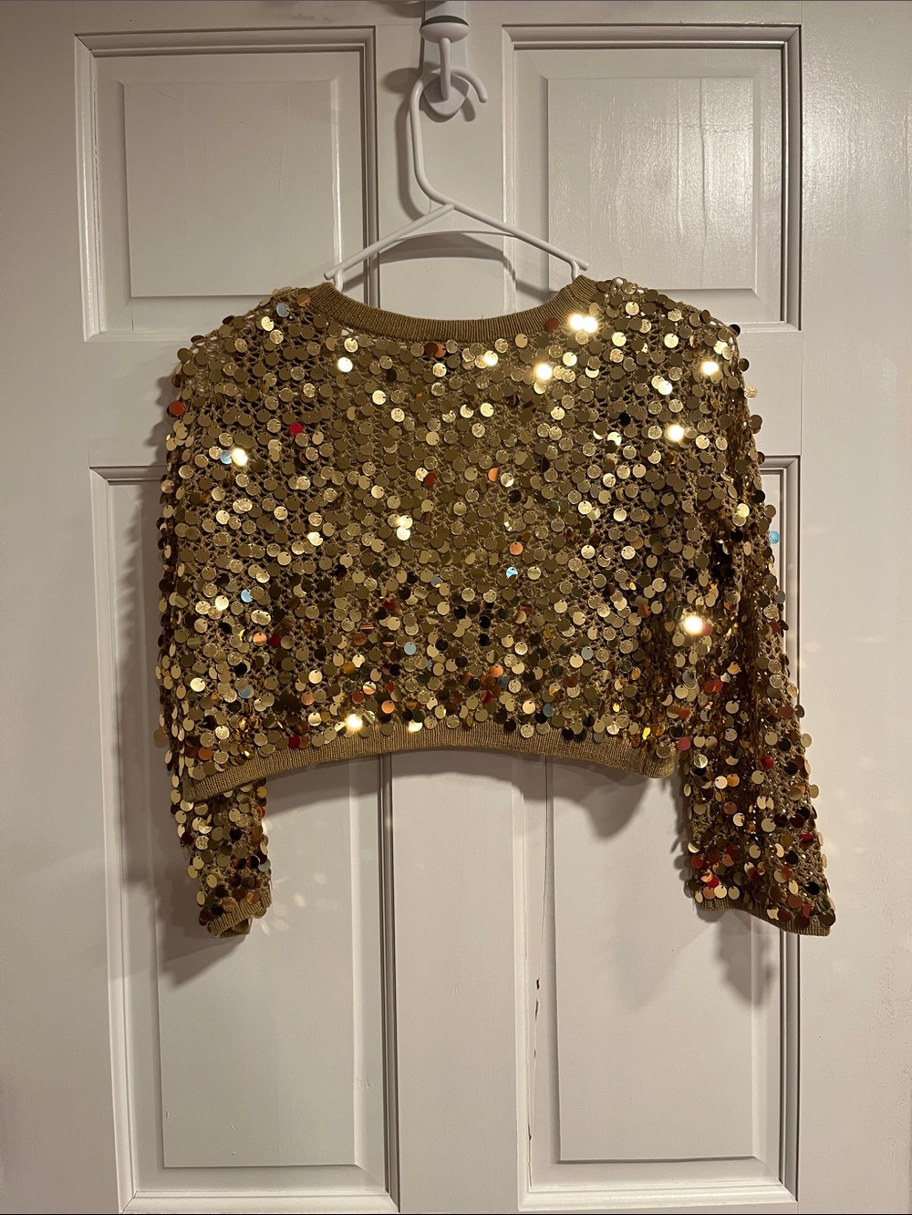 Cejon Accessories Y2K Gold Sequin Shrug Size Small - Picture 2 of 8